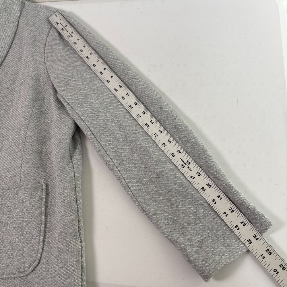 Susan Graver Weekend Heathered Twill Terry Blazer Size XL Gray Pockets A634075 - Picture 9 of 12